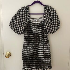 Black checker endless rose dress